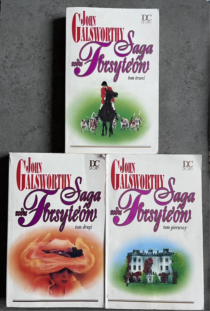 Saga Rodu Forsyte’ów Forsyteów 3 tomy zestaw John Galsworthy