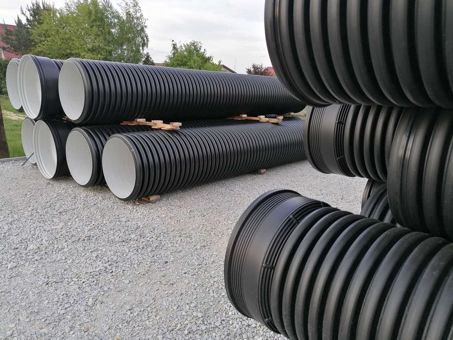 Rura SN8 fi 400 karbowana PRZEPUST przepustowa pod mostki 500 600 RURY