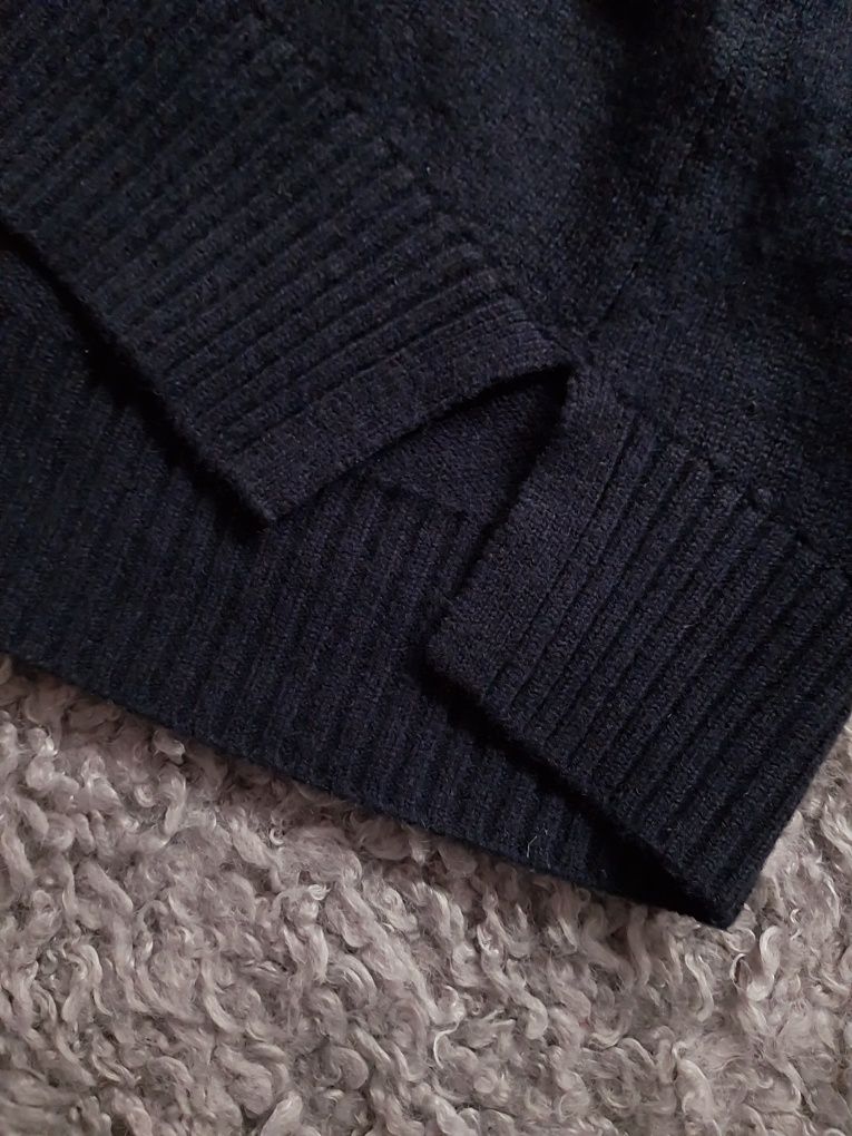 Massimo Dutti granatowy sweter damski kaszmir z wełną L