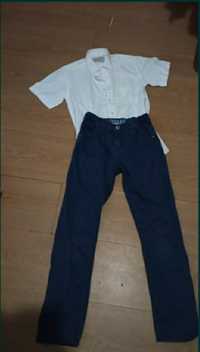 Комплект на мальчика школьный в школу белая рубашка брюки