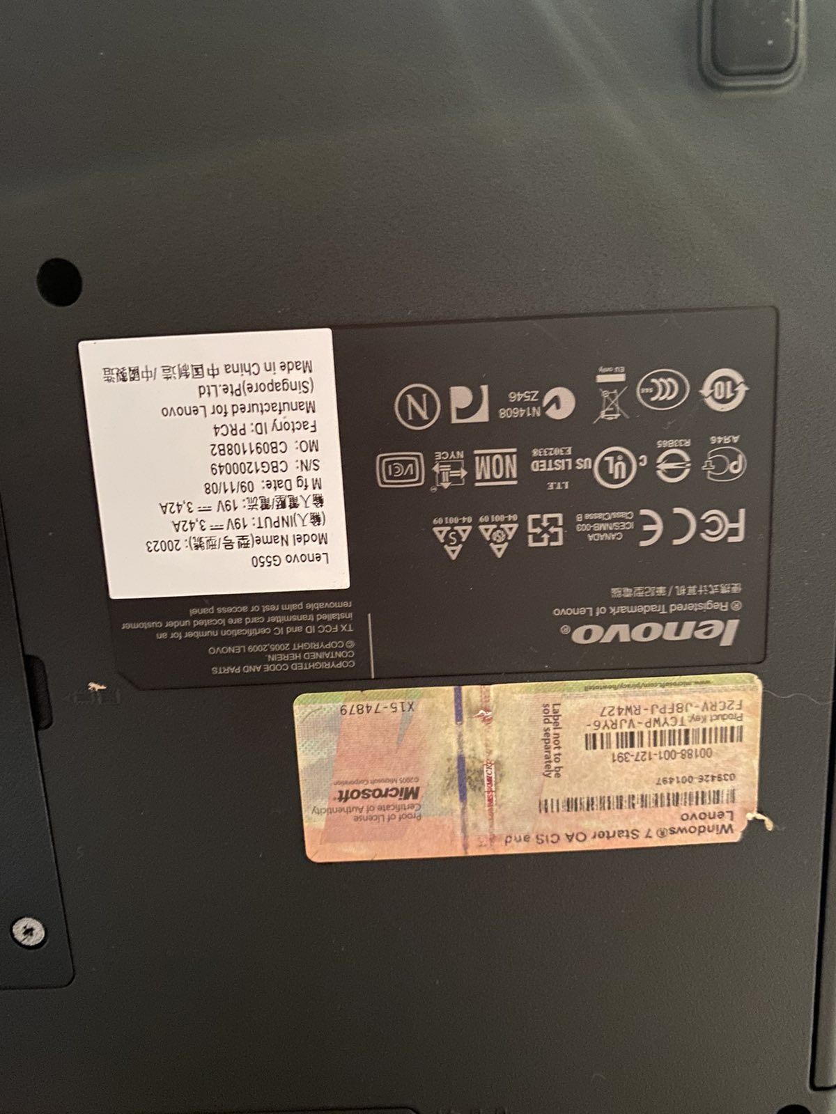 Продам ноутбук Lenovo G 550