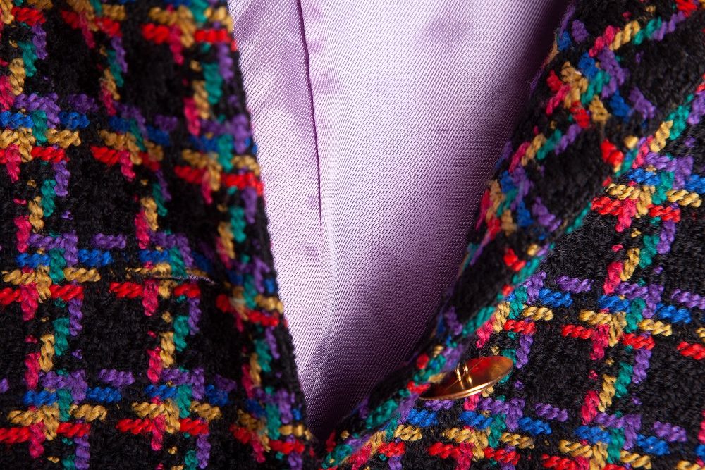 piekny teczowy zakiet vintage premium quality! marynarka z wełną