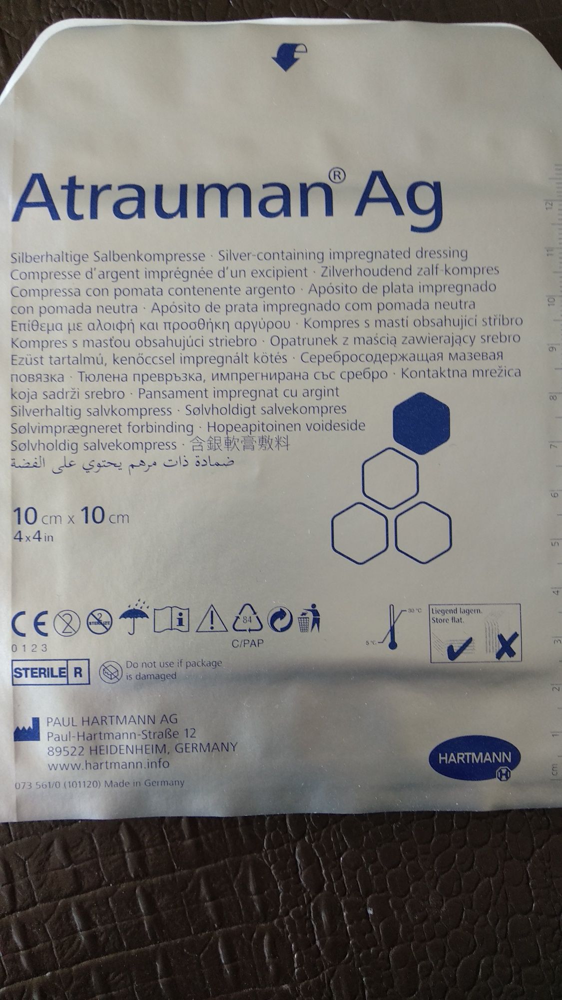 Opatrunek ze srebrem Atrauman Ag 10cm x 10cm 2 sztuki