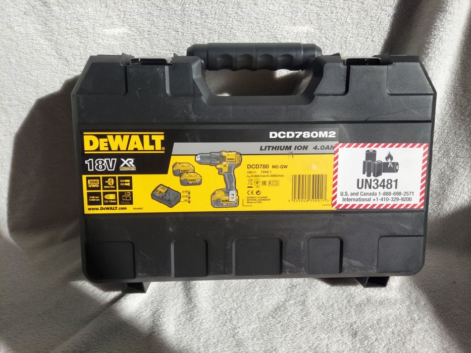 Wiertarko wkrętarka DeWalt DCD780M2 walizka, aku 2x4Ah