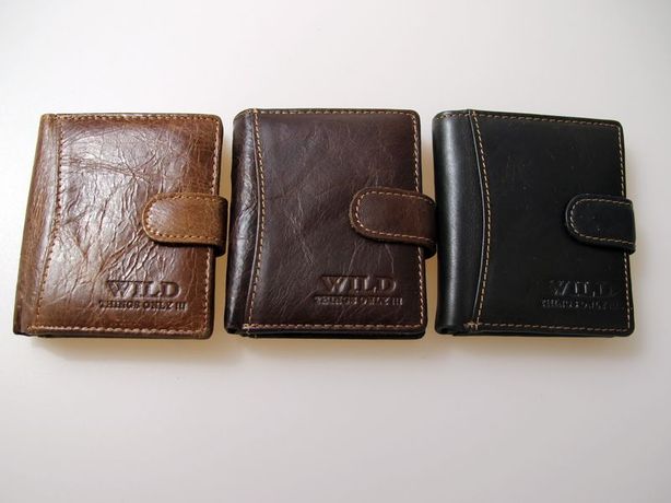 Męski portfel portfele skórzany Wild mały