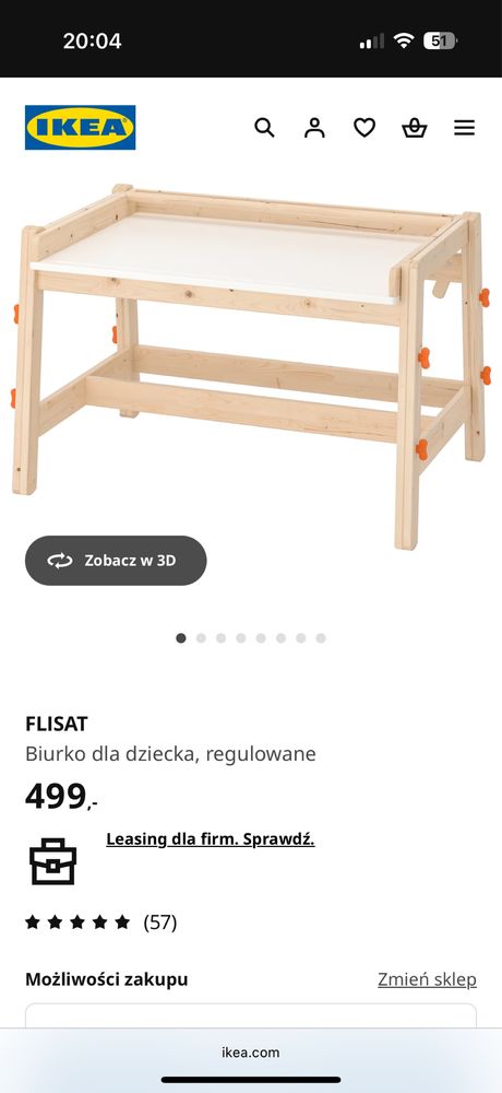 Biurko regulowane Ikea FLISAT