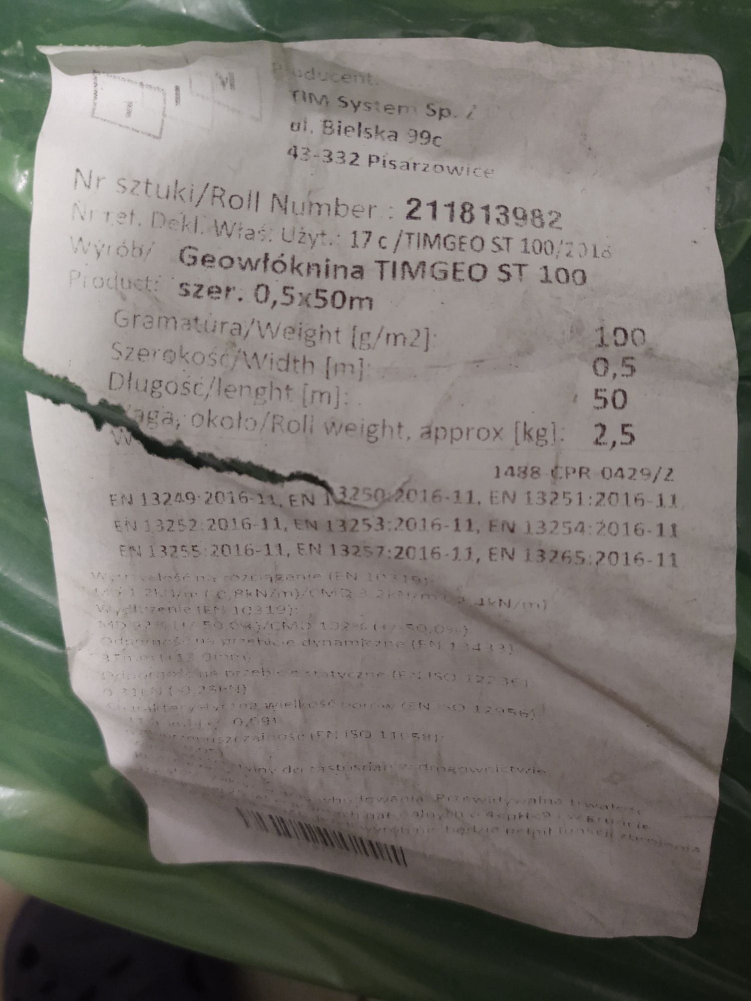 Geowłóknina Drenaż Oczyszczalnia Ścieków 3 szt 0,5 x 50m 100g/m2 Mocna