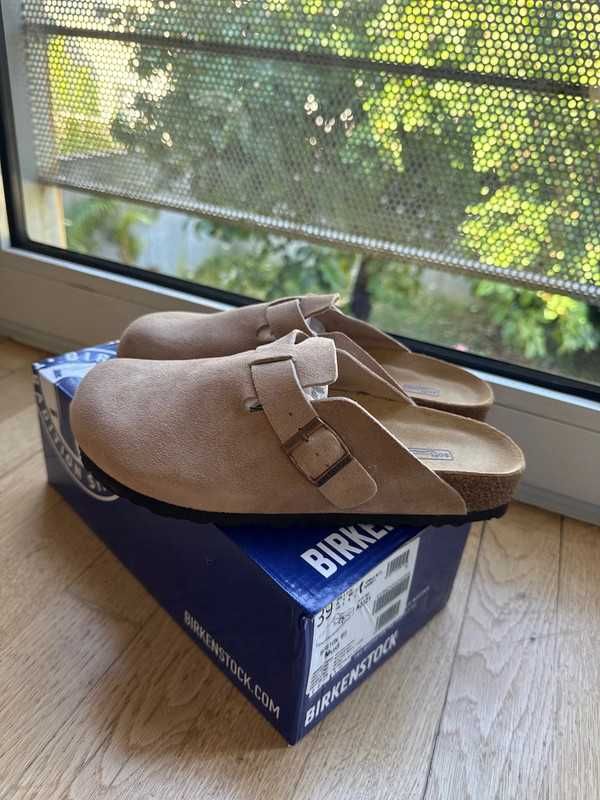 "Buty męskie i damskie" Birkenstock Szaro-brązowy chodaki Roz 38