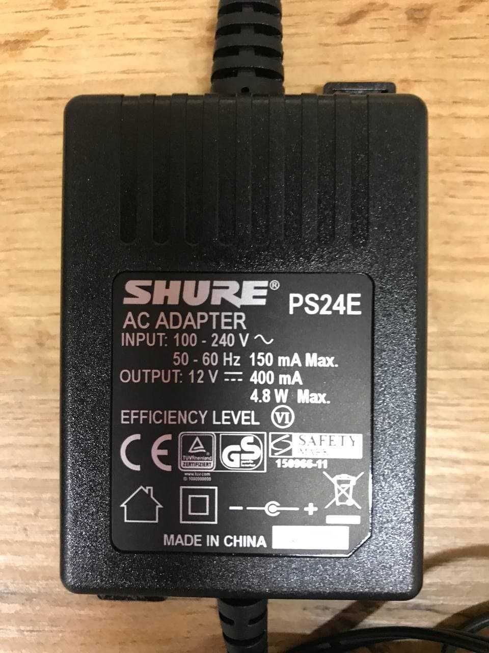 Shure PS24E блок питания 12V 400mA блок питания для микрофонов Shure