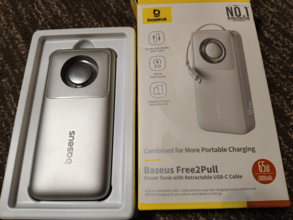 Powerbank павепбанк Baseus Free2pull 65w. 20000mah