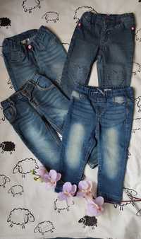 Spodnie jeansowe dla dziewczynki rozmiar 86. 4 sztuki