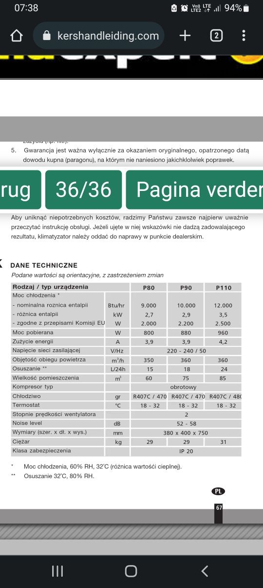 Klimatyzator zibro clima P80 klimatyzacja przenośna  klima