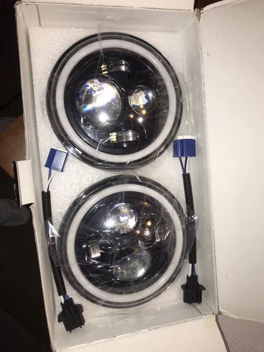 Faróis Ópticas Angel eye led para Jeep wrangler jk Patrol HOMOLOGADOS