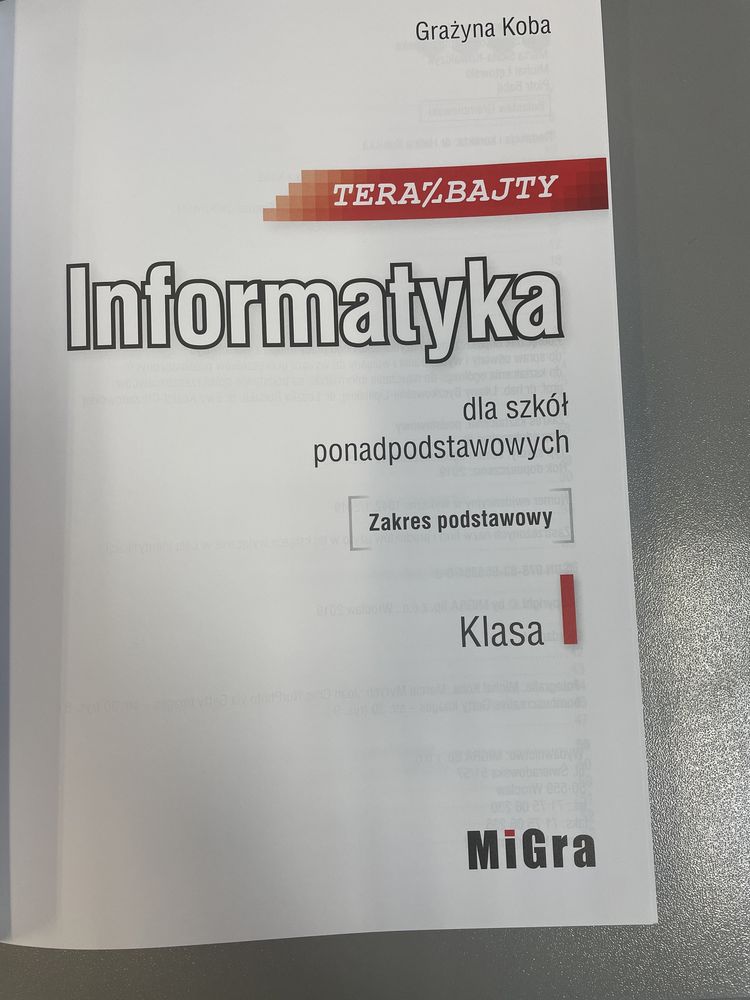 Informatyka 1 migra podręcznik