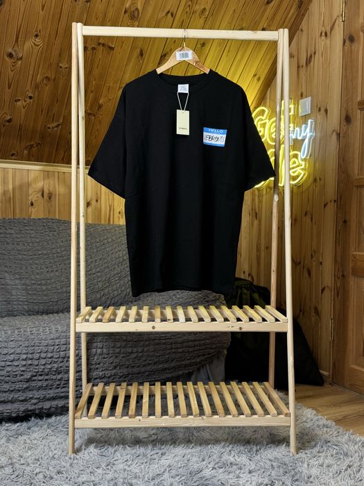 (М,L,XL,XXL) Футболка Vetements 'Hello My Name Is Vetements' Black Tee