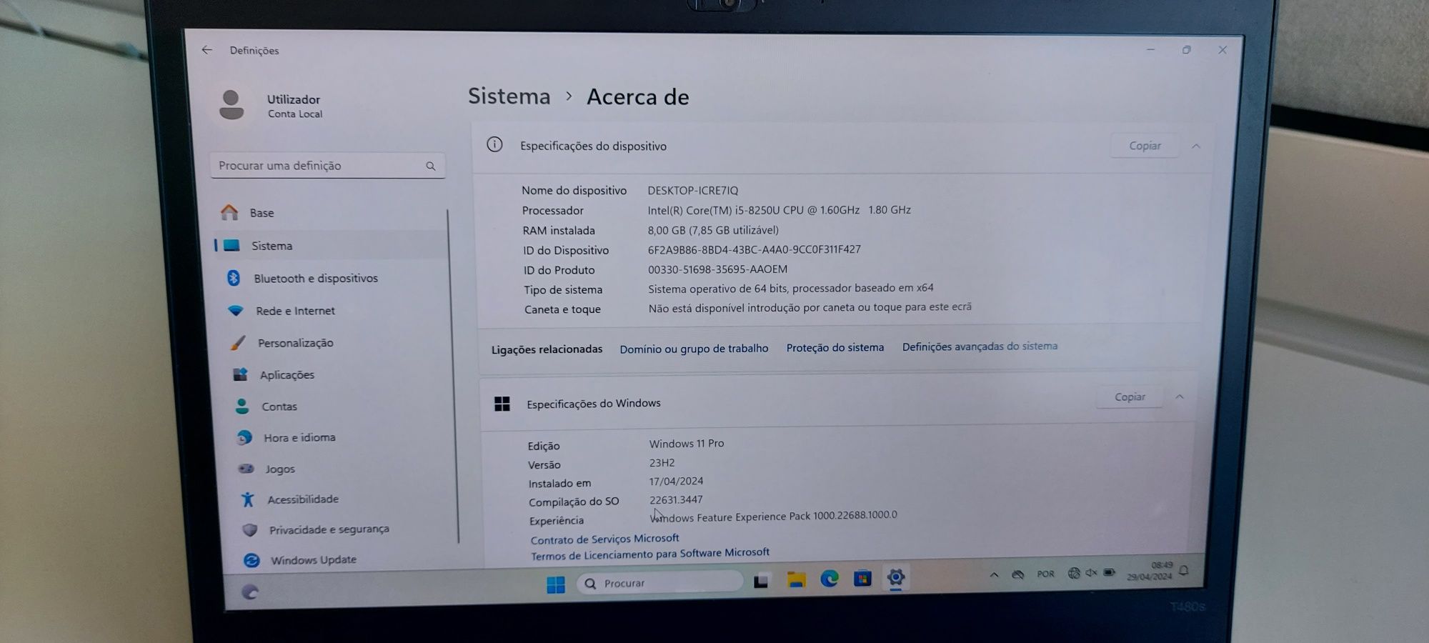 Excelente PC Portátil Lenovo Thinkpad T480s