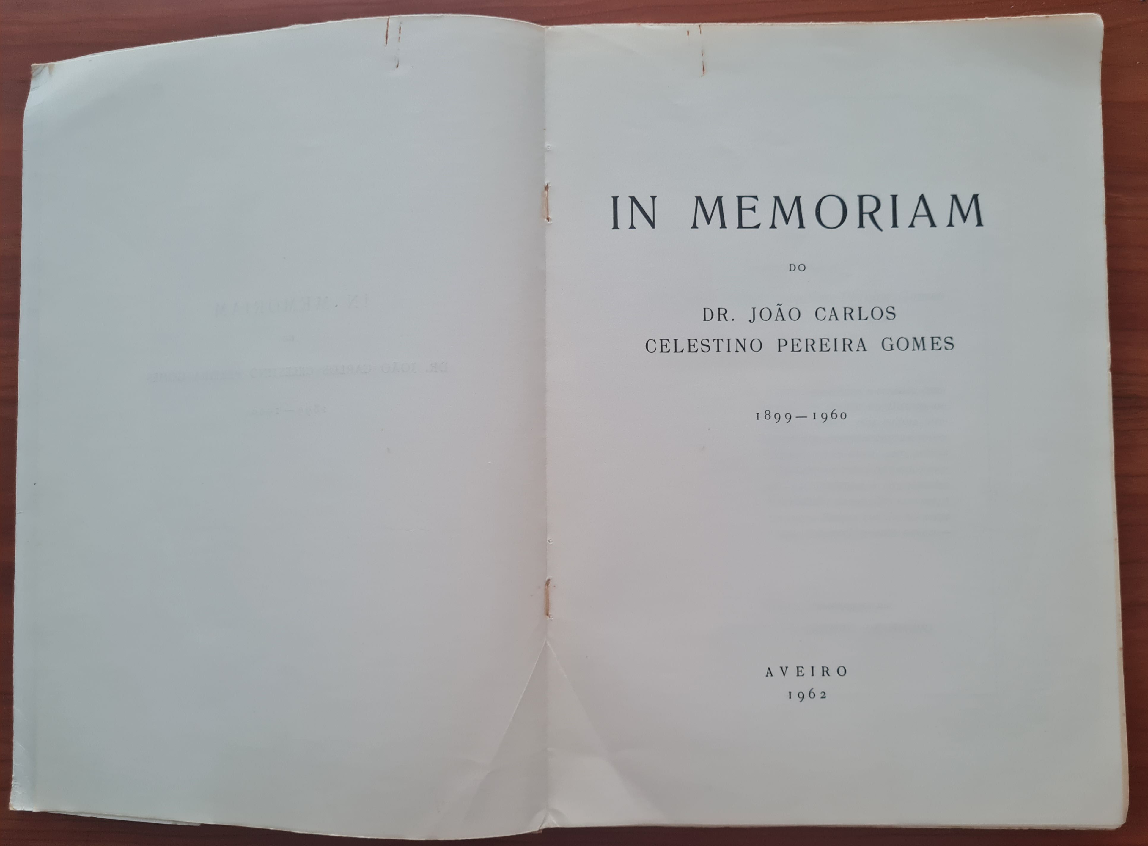 1962 Homenagem ao médico Ilhavenses João Carlos Celestino Gomes