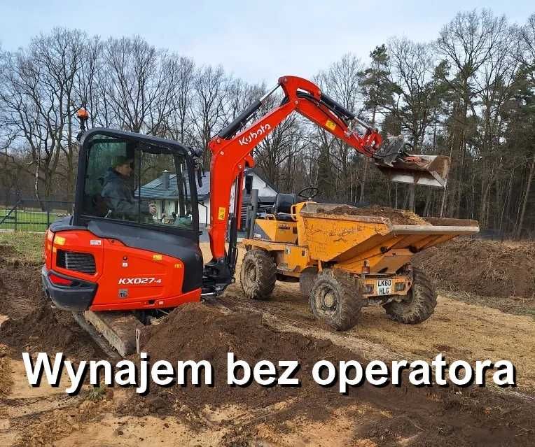 Wynajem Minikoparki Koparki bez operatora Usługi Mini Koparką Wozidło