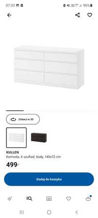 Komoda Ikea jak malm kullen białą matowa