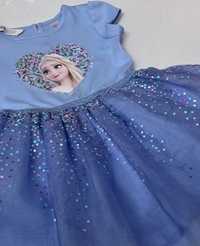 Elza, Elsa, Frozen, Karina lodu sukienka tiul cekiny  110 116  HM