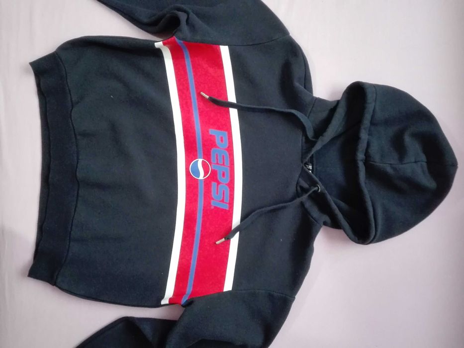 granatowa bluza z kapturem, H&M, S  Pepsi