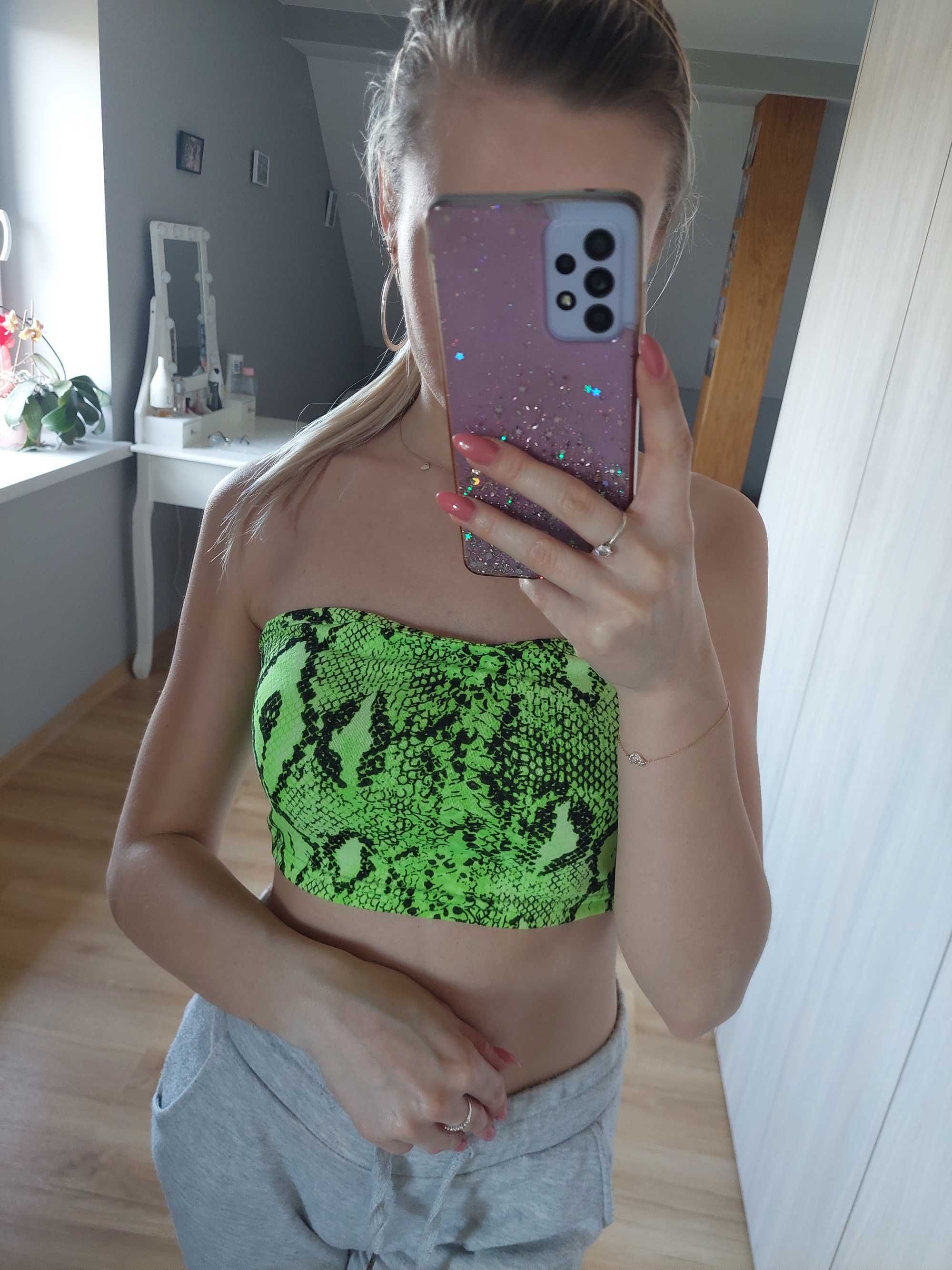 Crop top skóra węża