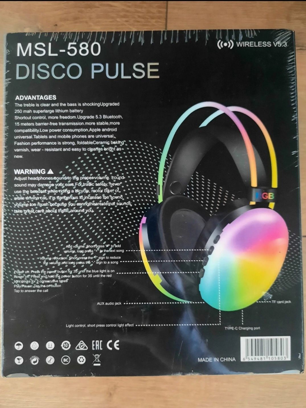 Słuchawki bezprzewodowe Bluetooth Disco pulse MSL-580
