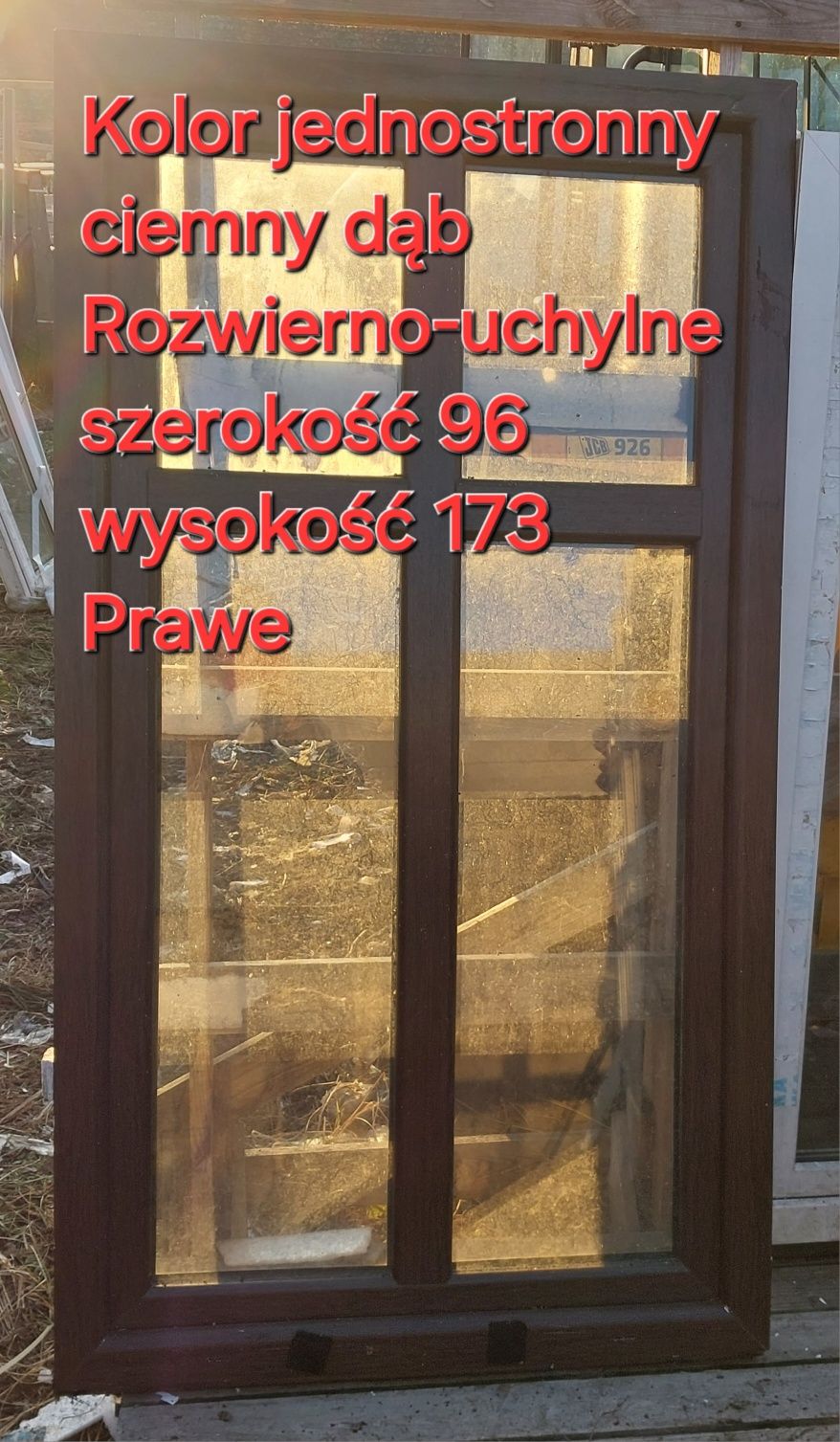 Okno z krzyżem 108x176 Czarny 3 szyby 3 uszczelki ciepła ramka-50 % 3