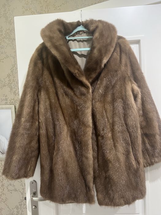 Kurtka z norek karmelowy braz XL