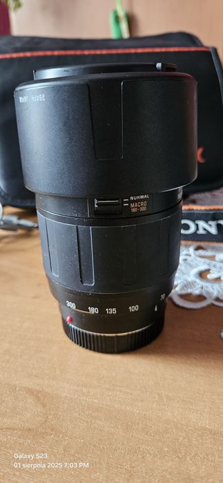 Sony alpha 450 pełen zestaw + obiektyw tamron 70-300