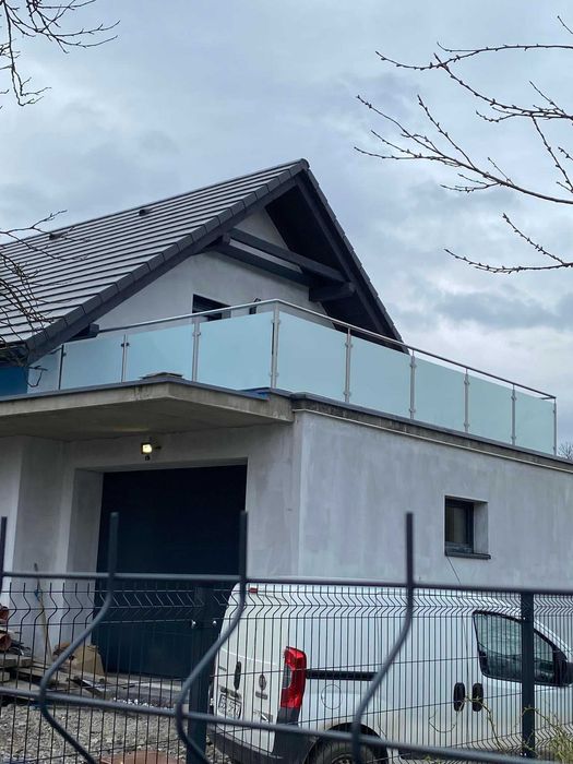 Balustrada szklana ,  stal nierdzewna