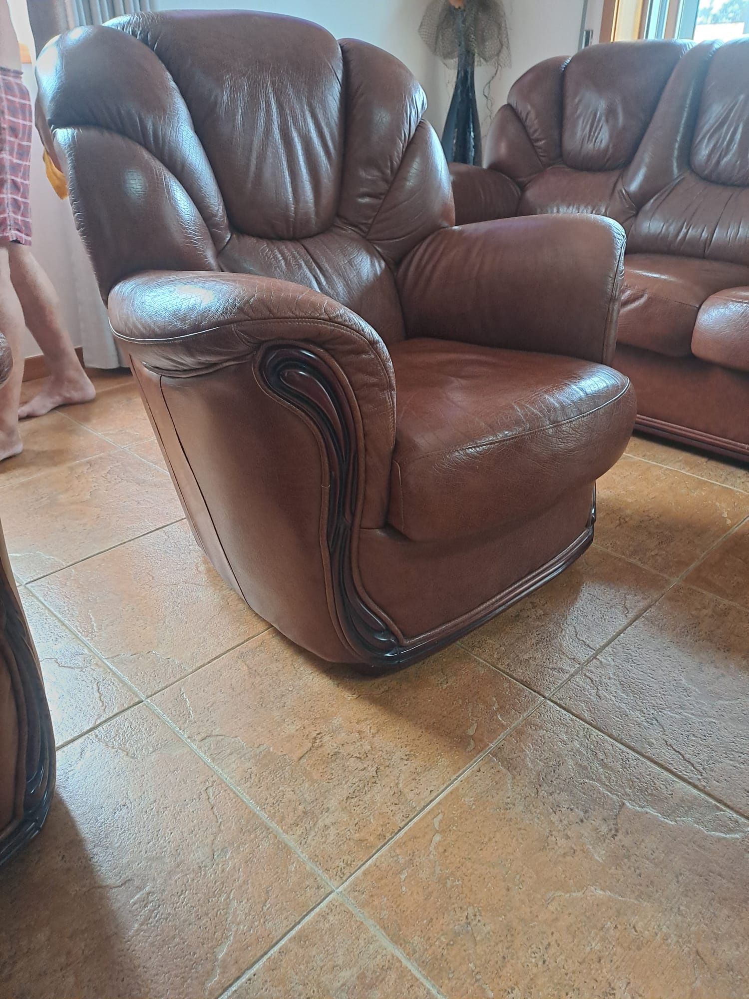 Terno de Sofás em pele
