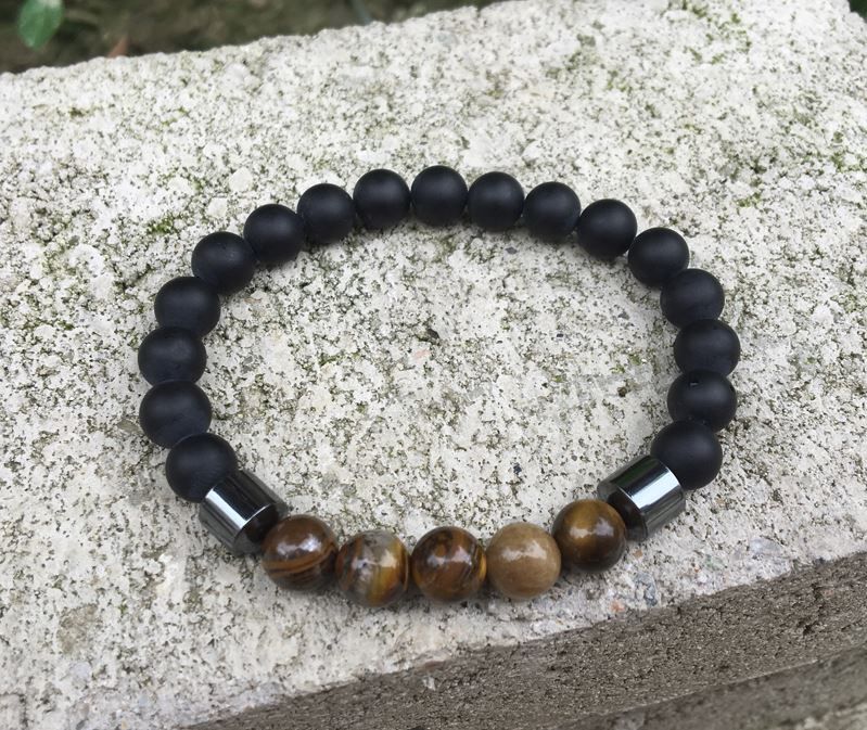 Pulseira Masculina Olho de Tigre e Hematite - Pulseiras Me4You