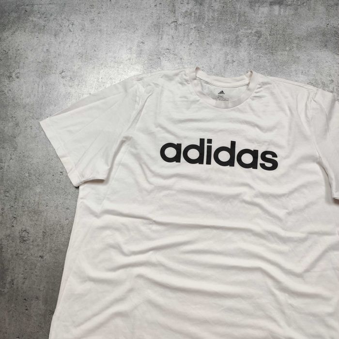MĘSKA Koszulka PREMIUM Biała Duże Logo Bawełna Adidas Sportswear