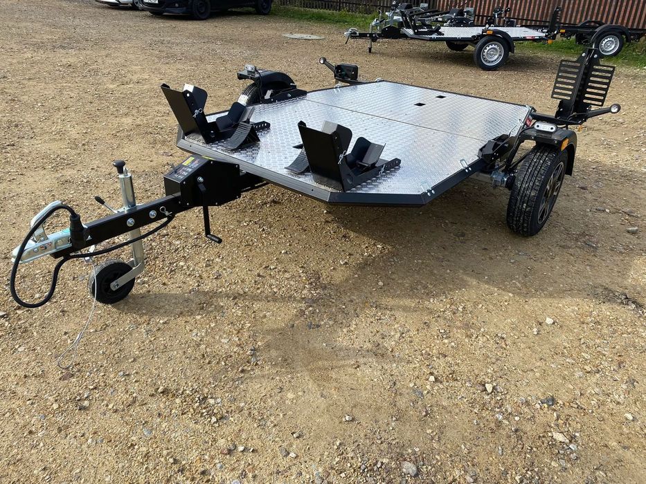 Lorries MT 2  Przyczepa lekka przewóz motocykli uchylna składana ALUFELGI RATY