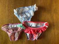 Para os primeiros banhos - tanga/cueca :: 1 ano (menina) pack de 3