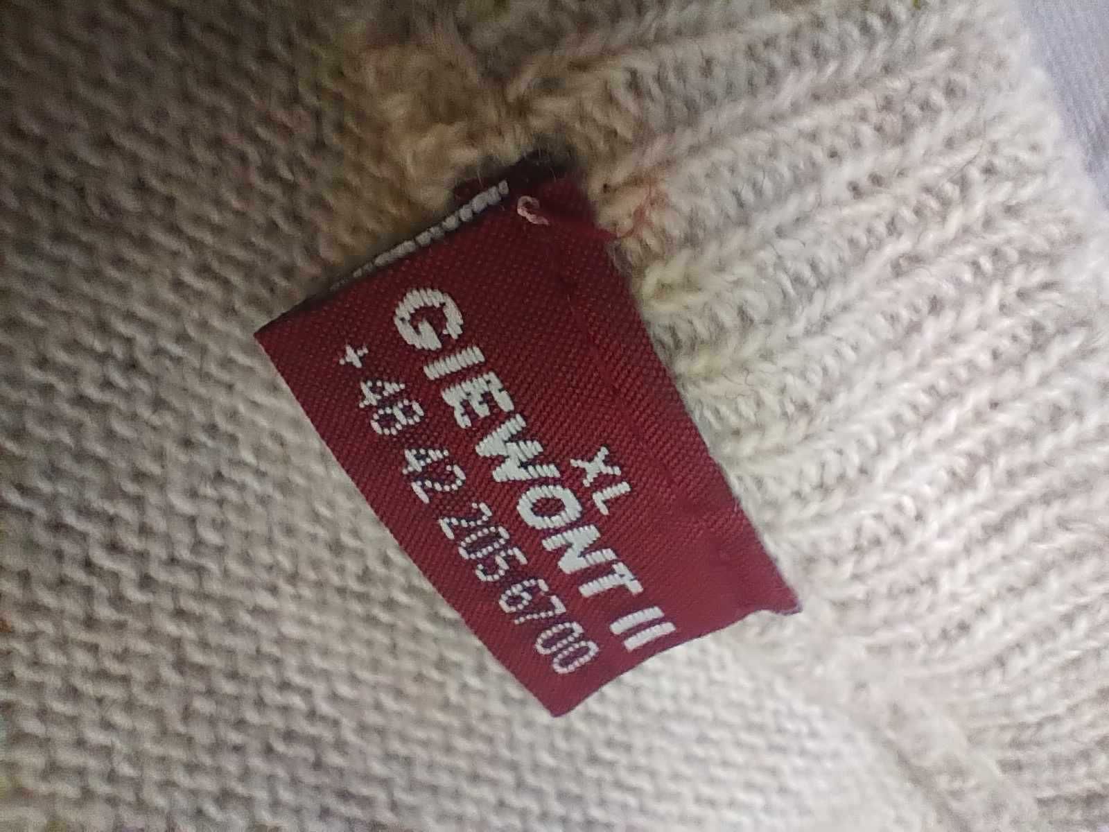 Sweter męski ciepły beżowy we wzory, Giewont II