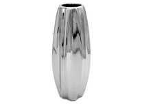 Wazon ceramiczny srebrny wysoki flakon na kwiaty 30cm nowoczesny