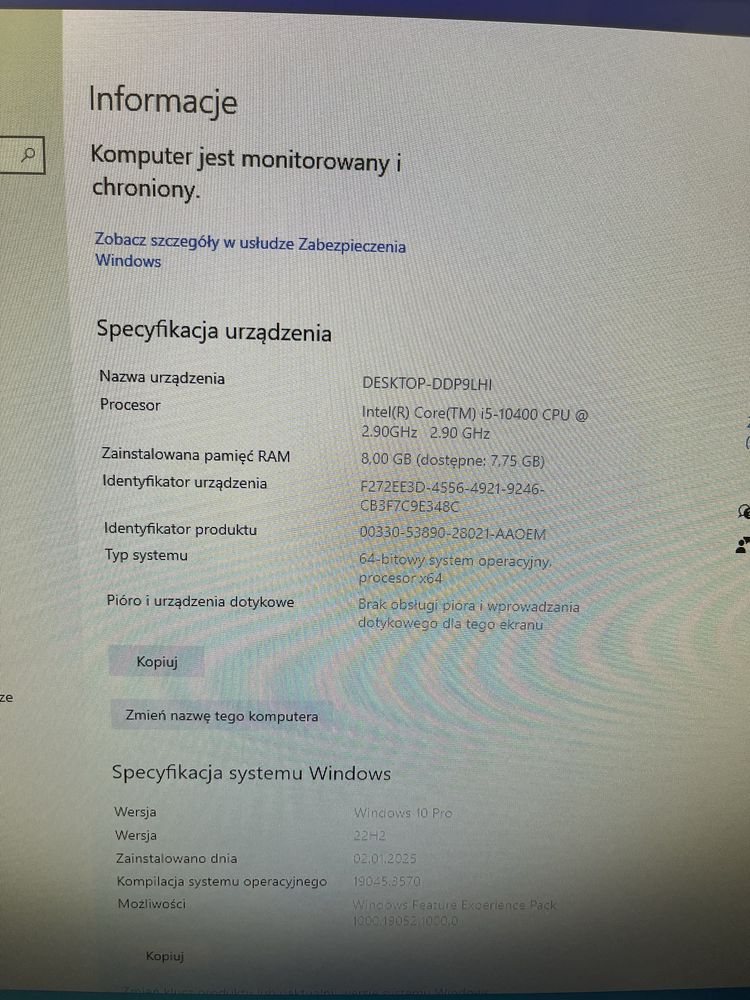Komputer stacjonarny dell vostro 3888 i5-10400/8GB/1 TB SSD/Win 10