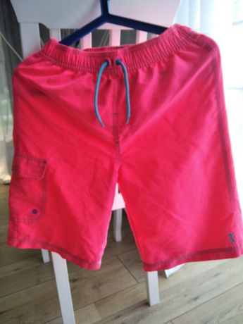 Neonowe różowe szorty plażowe kąpielowe dla chłopca rozmiar 140-146cm