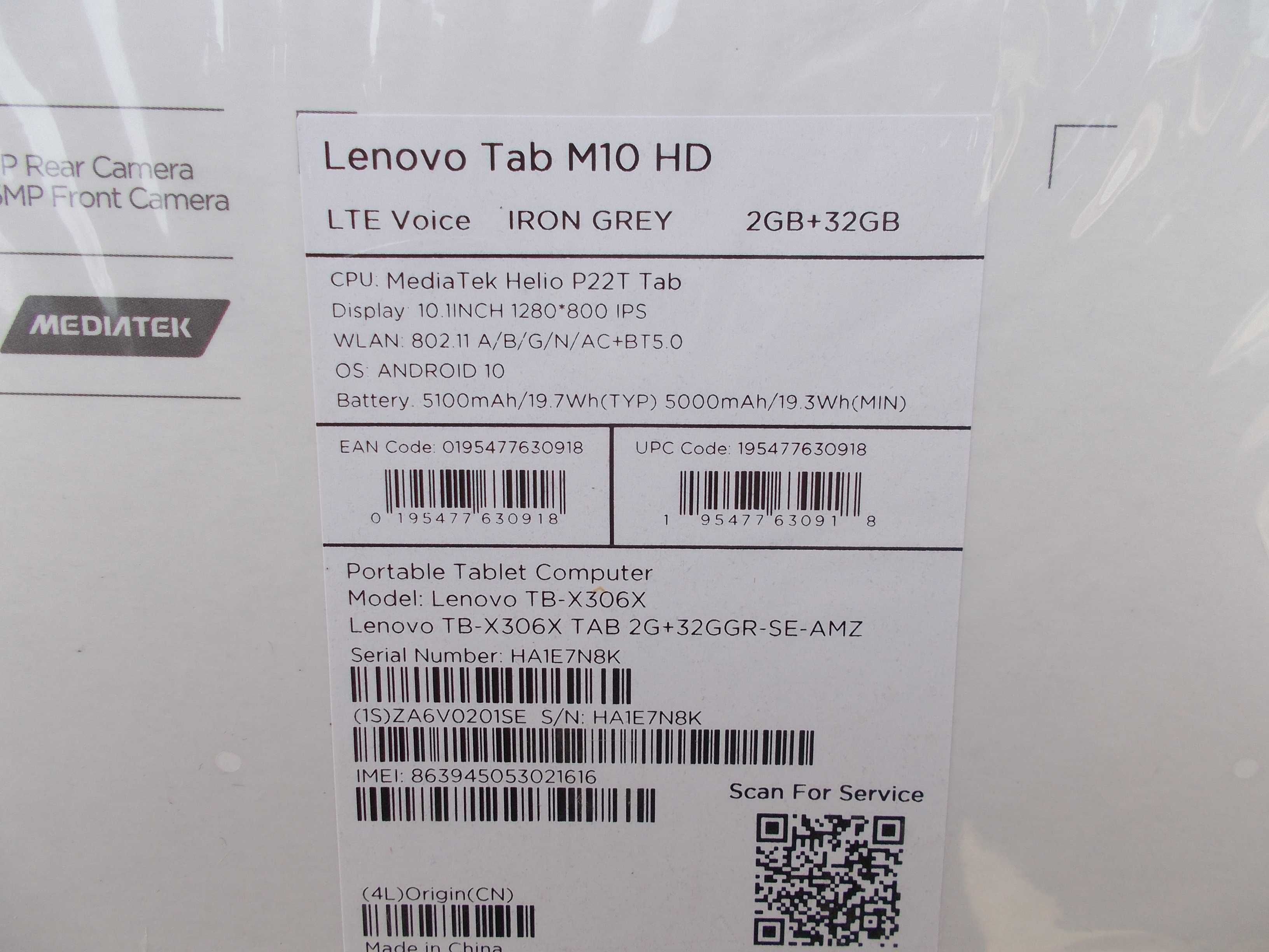Планшет Lenovo Tab M10 TB-X306X SIM-карта