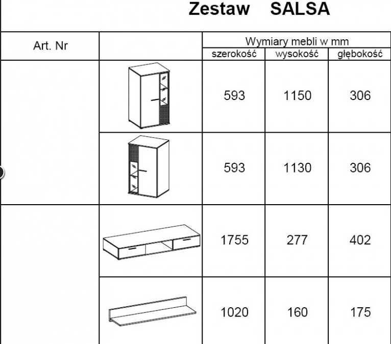 Zestaw mebli do salonu Salsa