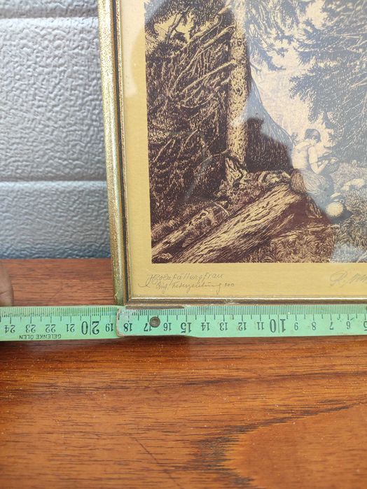 Rycina / Drzeworyt 1930Rok R.Harzberg Podpis oryginał - V