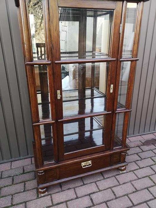 Witryna Serwantka Dębowa Unikat Politura Stara Antyk Po Renowacji