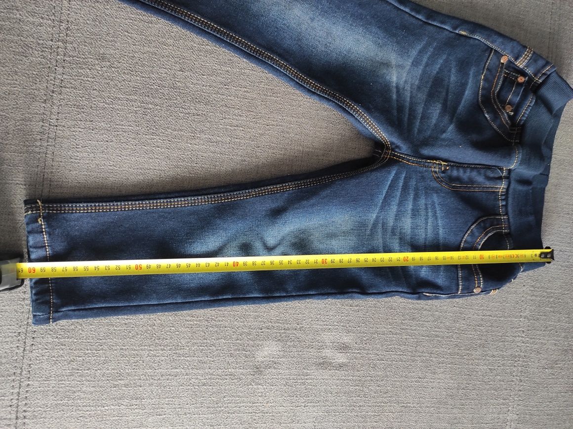 Spodnie jeansowe ocieplane 110 cm
