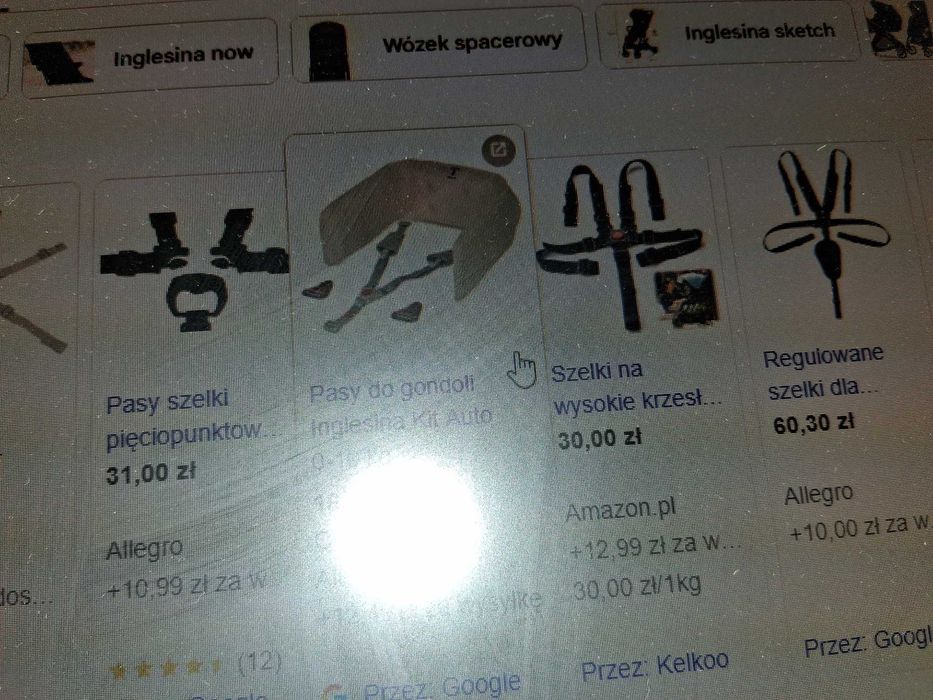 G043 Pasy Bezpieczeństwa Inglesina Do Gondoli Wkładki 0-10 Kg
