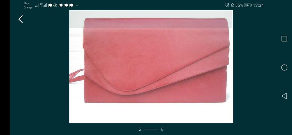 Efektowna Torebka Kopertówka jaskrawa czerwień- jak NOWA!!!