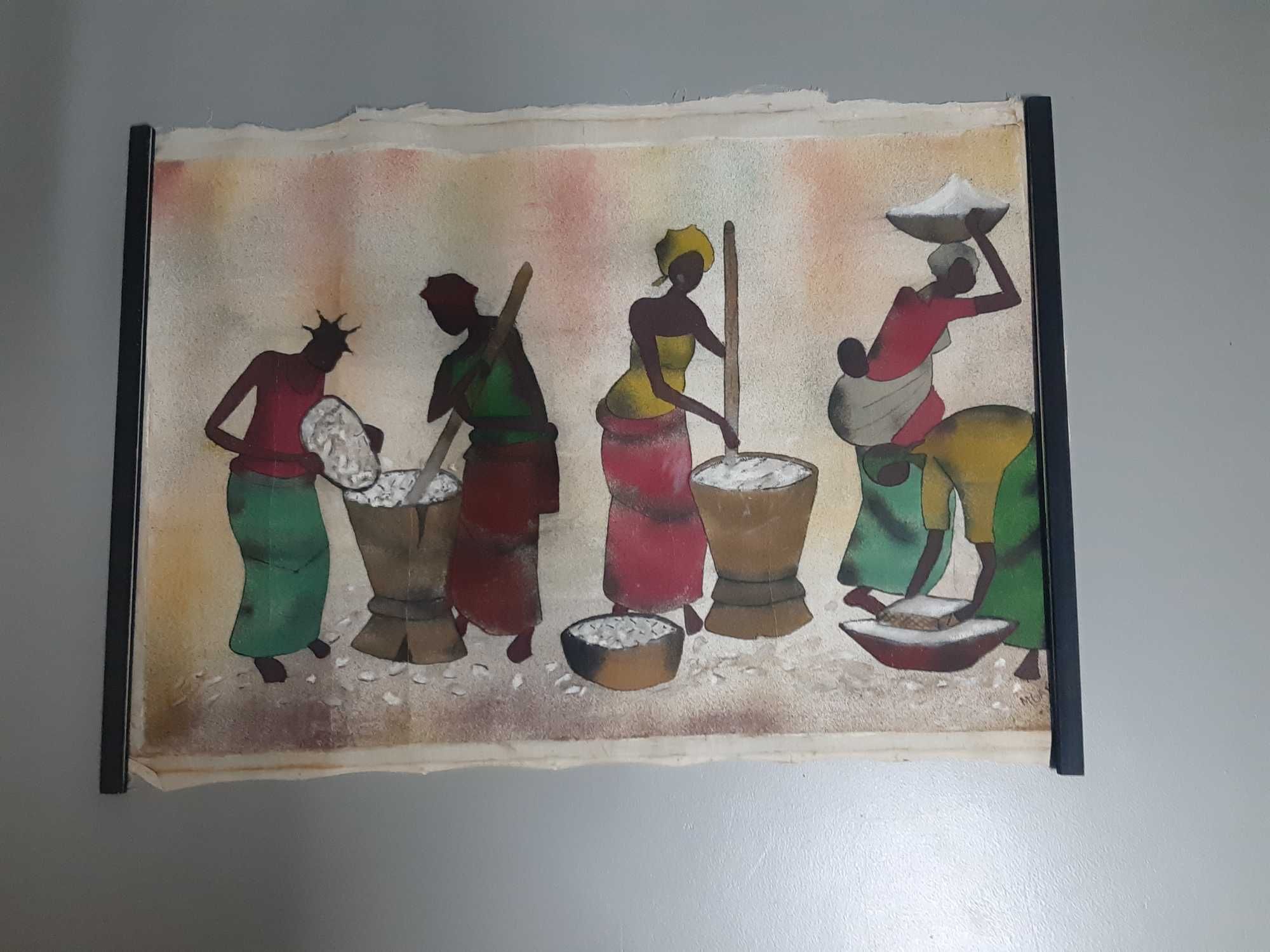 Vendo 3 TELAS pintadas à mão com motivos Africanos