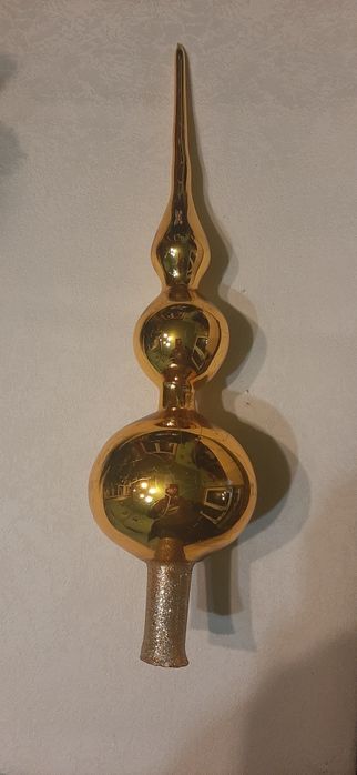 Szklany czubek na choinkę