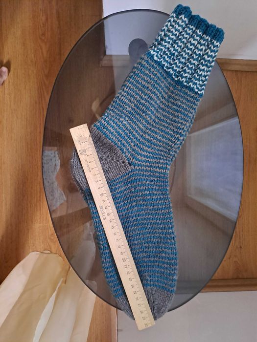 Шкарпетки ( носки ) вовна 80%, в'язані спицями,  високі р.44-46